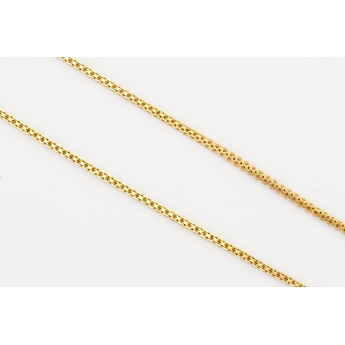 147 - A 917 yellow gold snake chain. Length 55cm. Weight 17.7g.