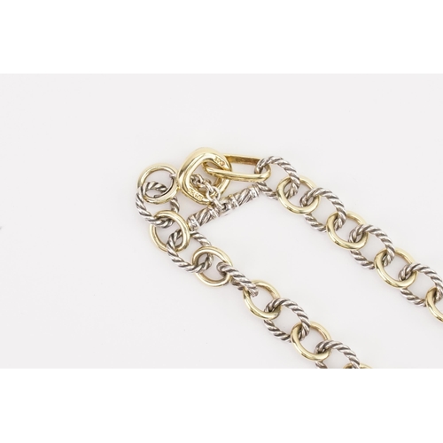 56 - A 18ct gold and 925 marked David Yurman necklace. In the rope and hoop design. Length 42cm. Weight 3... 