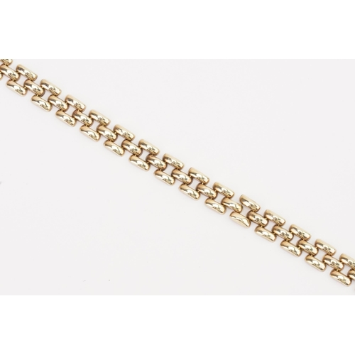 99 - A 9ct gold link design necklace. Length 39cm. Weight 14.6g.