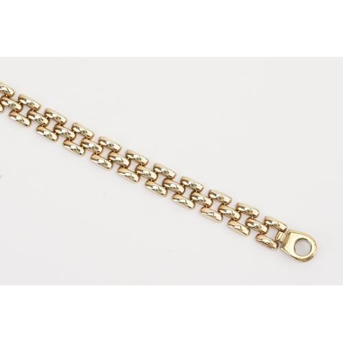 99 - A 9ct gold link design necklace. Length 39cm. Weight 14.6g.