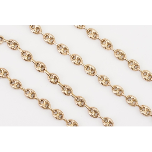 100 - A 9ct gold Hermes style set, consisting of a 9ct gold bracelet and necklace. Bracelet length 20cm. N... 