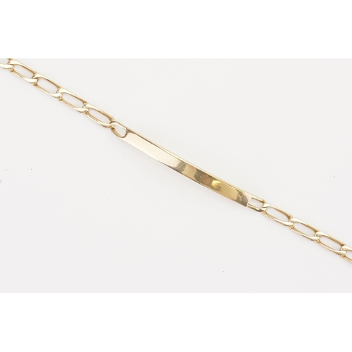 103 - A 14ct gold name tag bracelet. Weight 7.3g.