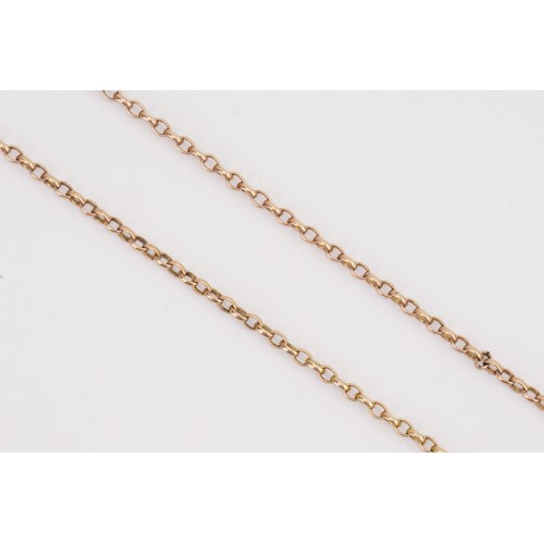 144 - A 9ct gold hoop link chain. Weight 18g.