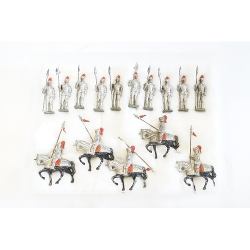 328 - A Collection of Original Johillco Medieval Knights to include 5 on Horseback & 10 Standing, all in E... 