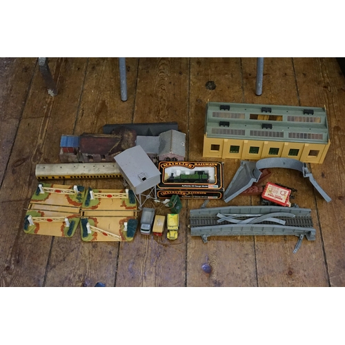 248 - A Box of Railway items to include an Engine Shed, a Station Building, a Girder Bridge, a Mainline 0-... 