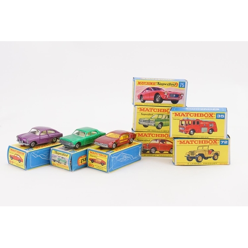 340 - Three Superfast Boxed models to include 20 - Lamborghini, 53 - Ford Zodiac & 63 - V.W. 1600TL, all i... 