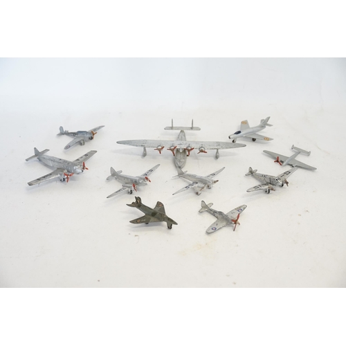 75 - A Tray of Ten various Dinky 1940s/1950s Play Worn Planes.