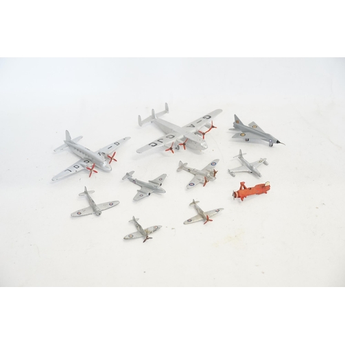 76 - A Tray of Ten various Dinky 1940s/1950s Play Worn Planes.