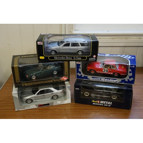 151 - 5 x Various 1/18th Scale models to include a Revell Mercedes-Benz 300SE, UT Models Mercedes-Benz C36... 