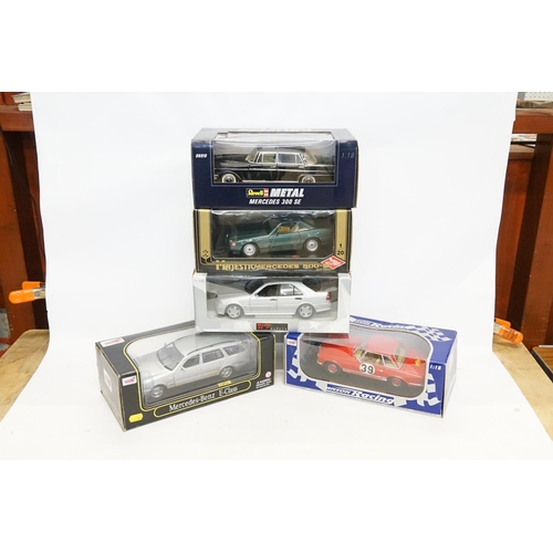 151 - 5 x Various 1/18th Scale models to include a Revell Mercedes-Benz 300SE, UT Models Mercedes-Benz C36... 