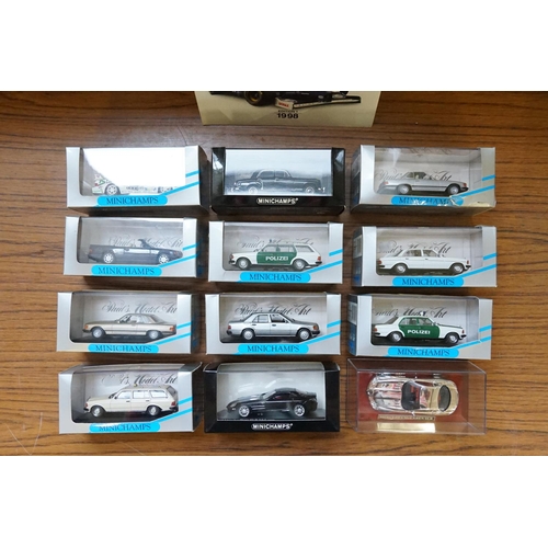 153 - A Collection 12 x Minichamps 1/43rd Scale Mercedes-Benz models, All Mint & Boxed, along with a 1998 ... 