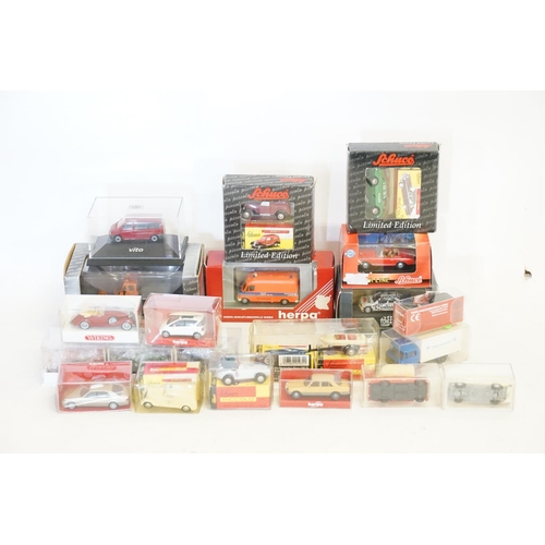 166 - 20 x 1/87th Scale Mercedes-Benz models to include Schuco, Herpa, Wiking, Brekina, Vito, etc. All Box... 