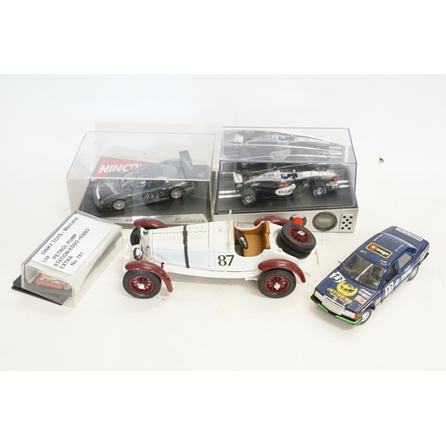 167 - A Tray of Mercedes models to include 2 unboxed Burago models, a Boxed Carrera Mclaren Mercedes MP4/1... 