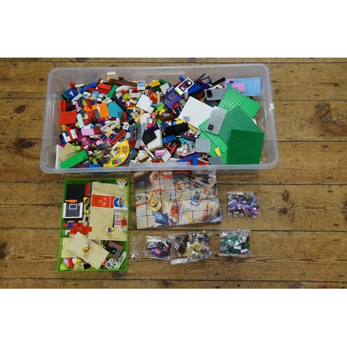 537 - A Large Plastic Tub of LEGO to include Figures, Windows, Green Bases, etc.