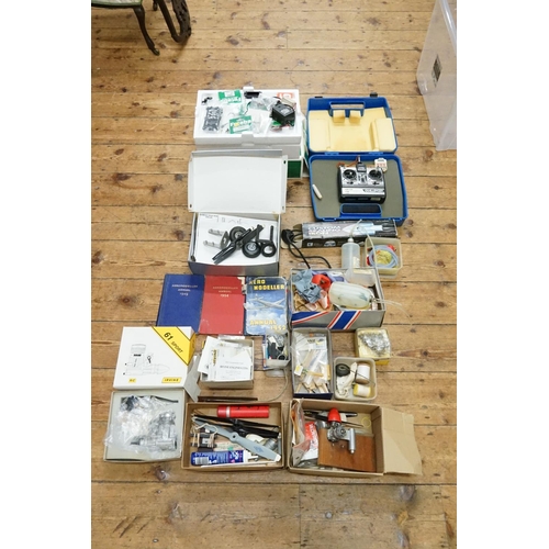 438 - A Large Collection of Radio Control items to a Boxed Futaba Challenger Radio Control Unit, Two Boxed... 