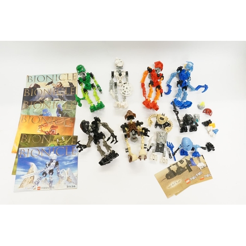 534 - A Collection of 9 Bionicle Sets with instructions to include all 6 Original TOA from 2001.