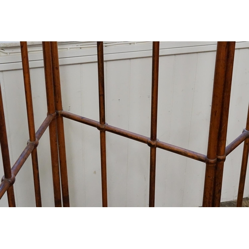 594 - A Victorian Pitch Pine Folding Towel Airer. Measuring: 60cms across x 158cms. (Closed).