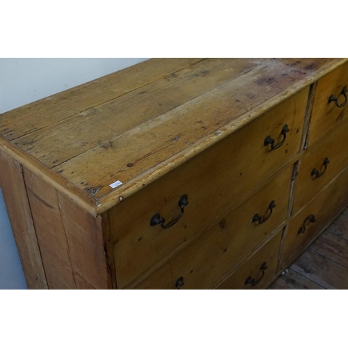 578 - A Victorian Pine Six Drawers Kitchen Chest. Measuring: 158cms across x 84cms High x 42cms deep.