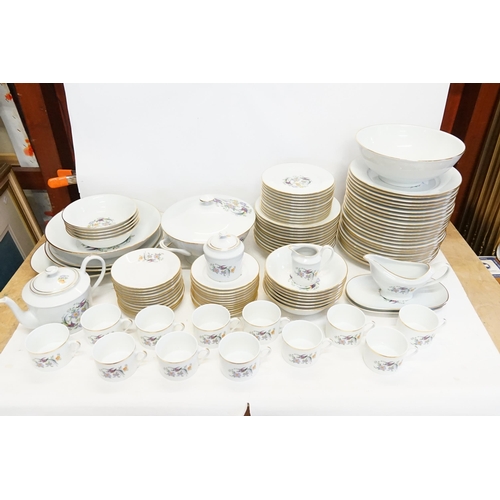 755 - A Large Limoges “Birds of Paradise” Dinner Set consisting of a Tureen, Bowls, Soup Bowls, Sandwich P... 