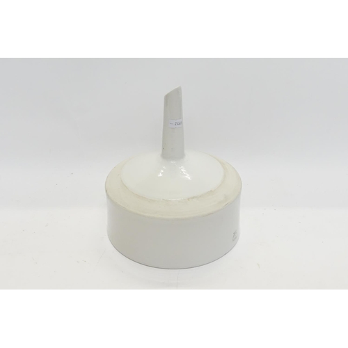 771 - A German Pottery Curd Separator Funnel.