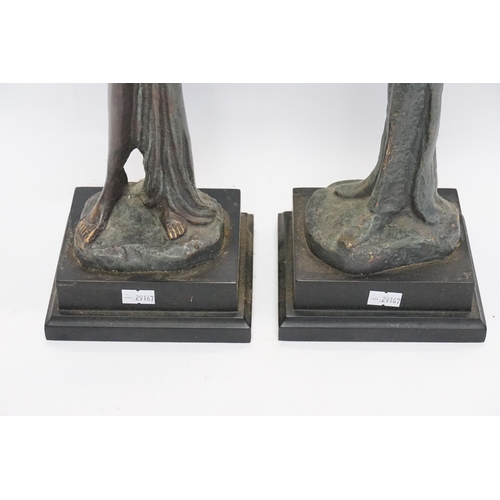 1000 - A Pair of modern Resin Figures of Musicians. Measuring: 55cms high.