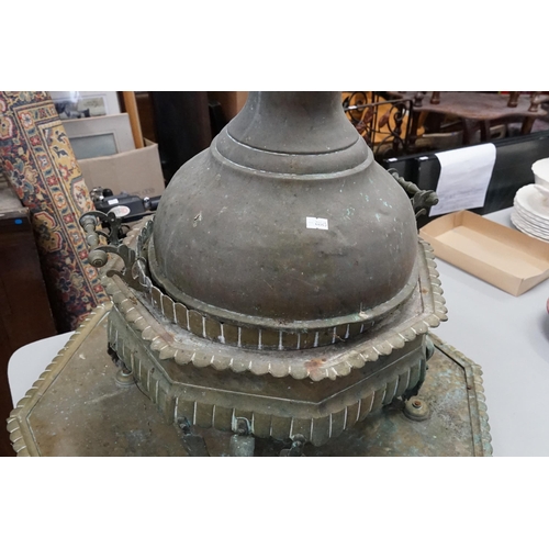 1007 - A Late 19th Century Brass & Metal mounted Table Topped Hand Warmer 