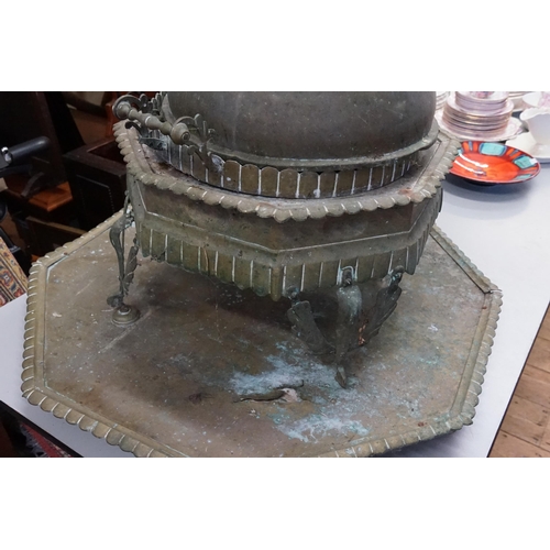 1007 - A Late 19th Century Brass & Metal mounted Table Topped Hand Warmer 