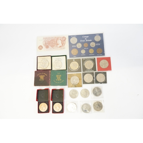 236 - A Collection of Coins to include Commemorative, Coins of Great Britain Plastic Cased Set, Two 1951 F... 