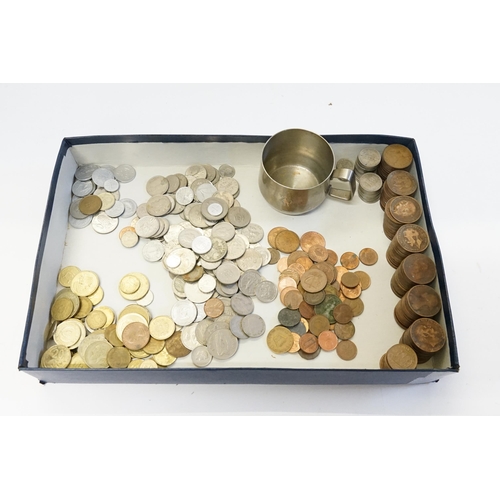 237 - A Large Collection of U.K. & Foreign Coins to include Bronze & Cupro-Nickel Coins. 100+.