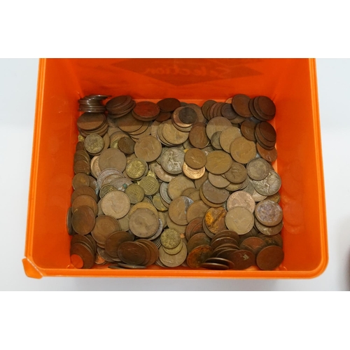 242 - A Large Collection of U.K. Bronze Cupro-Nickel Coins to include Half Crowns, 3d's 1d's, etc. Needs V... 