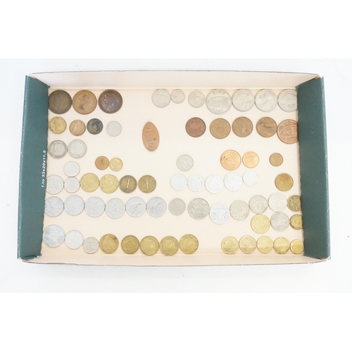 262 - A Tray of Coins to include U.S. & Foreign Coins. (Approx 50).