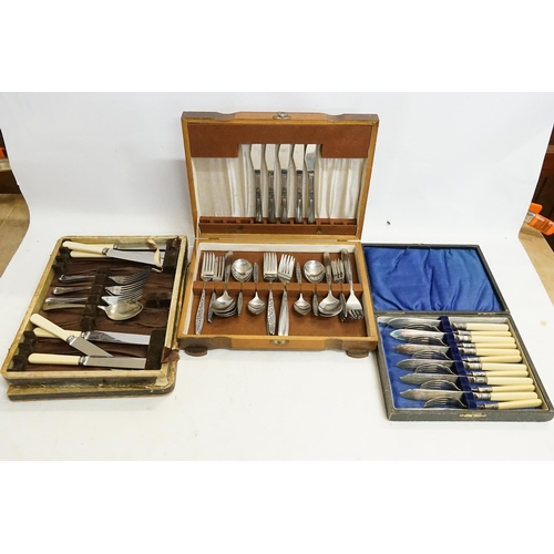 52 - A Canteen of Cutlery along with other various Silver Plated Cutlery.