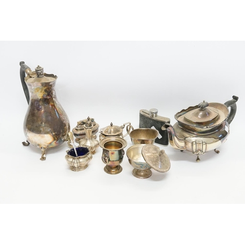 67 - A Silver Plated Tea Pot, hot water Jug & various other Silver Plate.