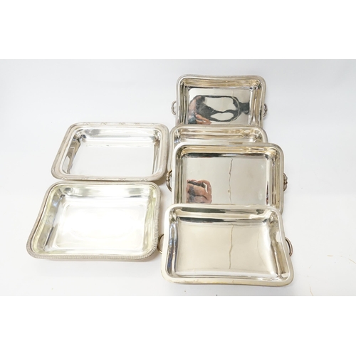 77 - Three Silver Plated Serving Dishes with Covers.