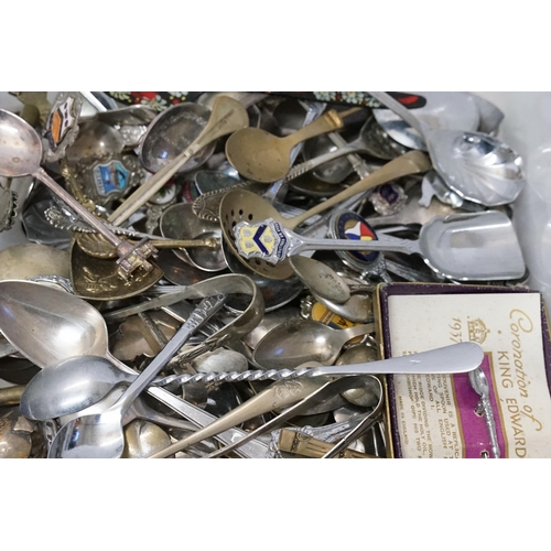 78 - A Silver Commonwealth Spoon along with a large collection of Silver Plated Cutlery.