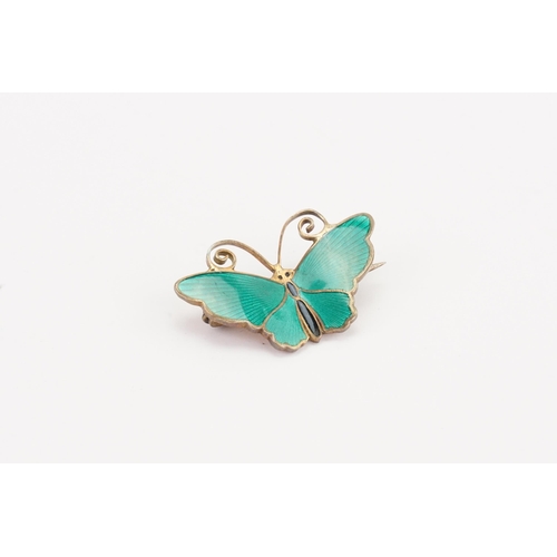 89 - A Norway enamelled silver butterfly brooch, by David Andersen.