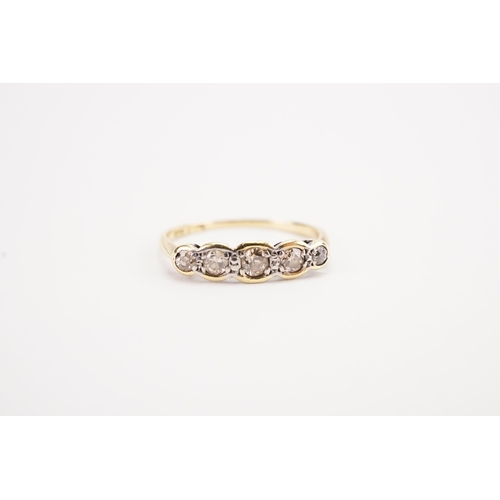 123 - A 18ct gold and platinum topped diamond set ring. Weight 1.8g. Size O.