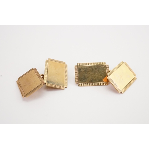 150 - A pair of 9ct gold cufflinks. Weight 5.4g.