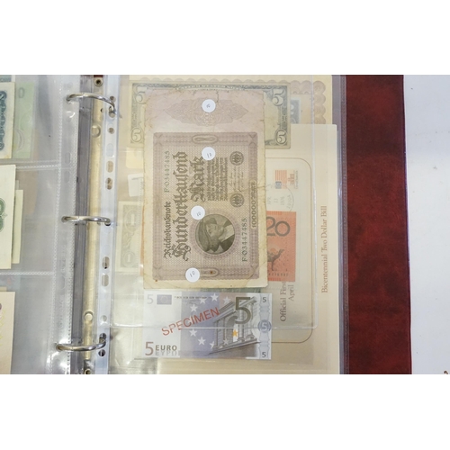 268 - An Album of Bank Notes from Scotland, Ireland, etc. Some in sequence. Needs Viewing.