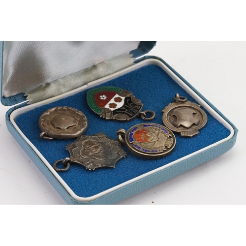 309 - A collection of silver and enamelled medals for Southampton etc. Weight 47g.