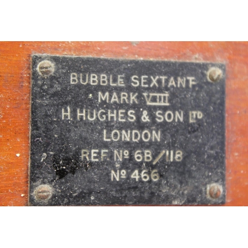 1036 - A WW2 Bubble Sextant Mark V111 made by H. Hughes & Son Limited, London, Ref No: 6B/118. No: 466 in O... 