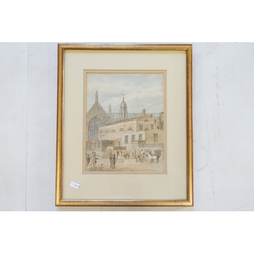 414 - A Victorian Water Colour depicting an Industrial Building with a Church in the Background, Framed & ... 