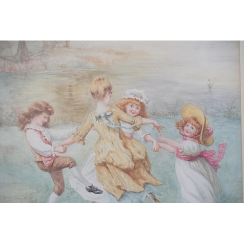 481 - A 19th Century Three Panelled Triptych Water Colour by 