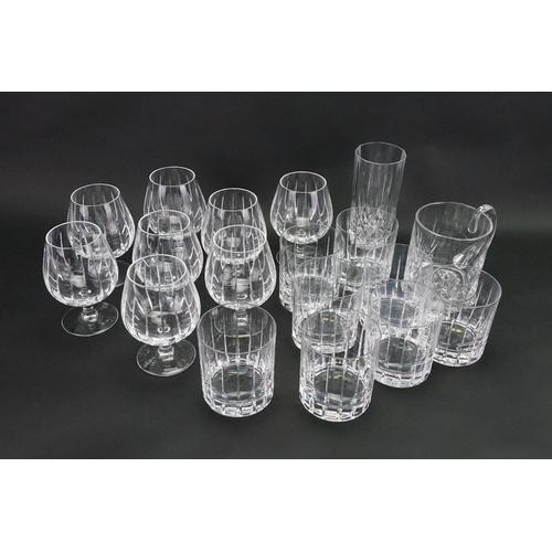 710 - A Collection of Cut Glass to include: 1 x Pint Mug, 8 x Whiskey Tumblers, 8 x Brandy Glasses and 1 x... 