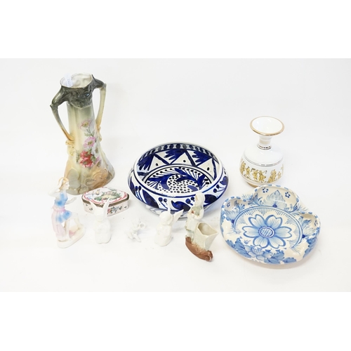 795 - A Fairy Lite Art Deco Dancer (AF), Angels, Dutch inspired Pill Box marked VP, Blue & White China, et... 