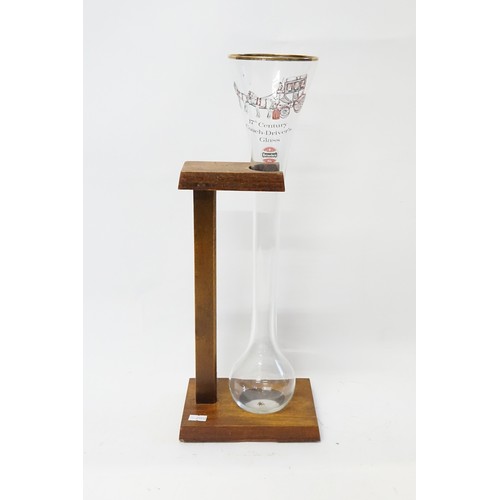 704 - An Ale Glass on wooden stand 