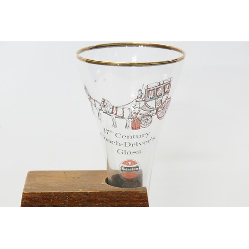 704 - An Ale Glass on wooden stand 