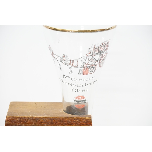 704 - An Ale Glass on wooden stand 