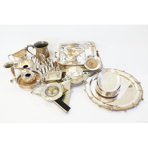 138 - A Collection of Silver Plated items to include Entre Dishes, Butter Dishes, Sauce Boats, Coasters, e... 