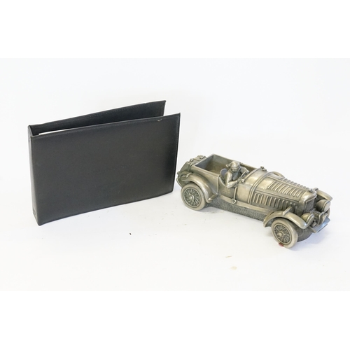 492 - A Resin Study of Bentley Racing Car made by Compulsion Sculpture, Bromley. Measuring: 30cms. Along w... 